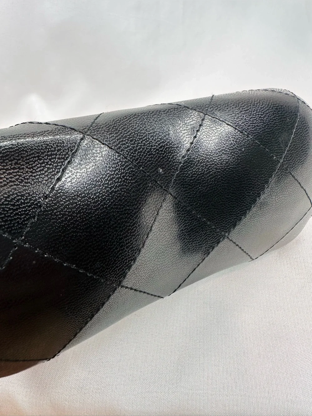 CHANEL Black Quilted Sunglasses Case with CC Emblem